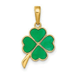 Load image into Gallery viewer, 14K Yellow Gold 4-Leaf Clover Translucent Acrylic Pendant