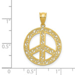 Load image into Gallery viewer, 14K Yellow Gold Filigree Peace Sign Pendant