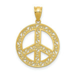Load image into Gallery viewer, 14K Yellow Gold Filigree Peace Sign Pendant