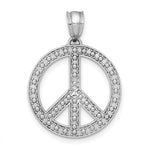 Load image into Gallery viewer, 14K White Peace Symbol Pendant