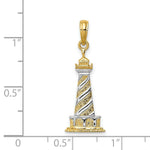 Load image into Gallery viewer, 14K Yellow Gold & Rhodium Cape Hatters Lighthouse Pendant