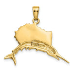 Load image into Gallery viewer, 14K Yellow Gold & Rhodium SailFish Pendant