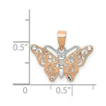 Load image into Gallery viewer, 14K Rose Gold & Rhodium Diamond-cut Butterfly Pendant