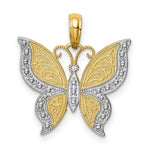 Load image into Gallery viewer, 14K Yellow Gold & Rhodium Butterfly Pendant