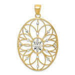 Load image into Gallery viewer, 14K Yellow Gold & Rhodium Floral Medallion Pendant