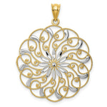 Load image into Gallery viewer, 14K Yellow Gold & Rhodium Diamond-cut Fancy Swirl Pendant