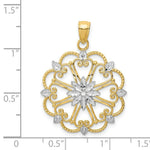 Load image into Gallery viewer, 14K Yellow Gold & Rhodium Starburst Pendant