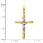 Load image into Gallery viewer, 14K Two-tone Gold Hollow Crucifix Pendant 42mm length