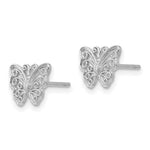 Load image into Gallery viewer, 14K White Gold Butterfly Post Earrings
