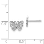 Load image into Gallery viewer, 14K White Gold Butterfly Post Earrings