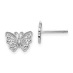 Load image into Gallery viewer, 14K White Gold Butterfly Post Earrings