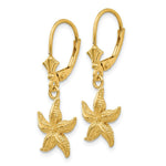 Load image into Gallery viewer, 14K Yellow Gold StarFish Leverback Earrings