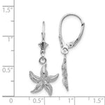 Load image into Gallery viewer, 14K White Gold StarFish Leverback Earrings