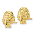Load image into Gallery viewer, 14K Yellow Gold Scallop Shell Post Earrings