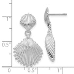 Load image into Gallery viewer, 14K White Gold Scallop Shell Dangle Post Earrings