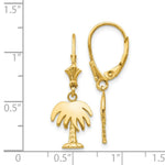 Load image into Gallery viewer, 14K Yellow Gold Palm Tree Leverback Earrings