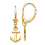 Load image into Gallery viewer, 14K Yellow Gold Mini Anchor Leverback Earrings