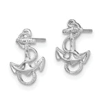 Load image into Gallery viewer, 14K White Gold Anchor with Rope Trim Post Earrings