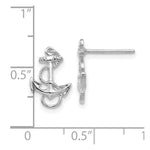 Load image into Gallery viewer, 14K White Gold Anchor with Rope Trim Post Earrings