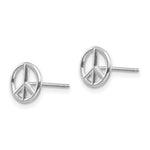 Load image into Gallery viewer, 14K White Gold Polished Peace Symbol Post Earrings