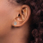 Load image into Gallery viewer, 14K White Gold Polished Peace Symbol Post Earrings