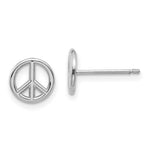 Load image into Gallery viewer, 14K White Gold Polished Peace Symbol Post Earrings