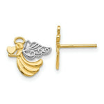 Load image into Gallery viewer, 14K Yellow Gold & Rhodium Angel with Heart Post Earrings