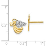 Load image into Gallery viewer, 14K Yellow Gold & Rhodium Angel with Heart Post Earrings