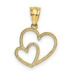 Load image into Gallery viewer, 14K Yellow Gold Double Heart Charm