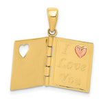 Load image into Gallery viewer, 14K Yellow Gold Two tone 3-D Moveable SweetHeart Book Pendant