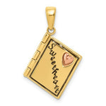 Load image into Gallery viewer, 14K Yellow Gold Two tone 3-D Moveable SweetHeart Book Pendant