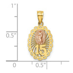 Load image into Gallery viewer, 14K Yellow Gold Yellow & Rose Gold w/ Rhodium 15 Guadalupe Pendant