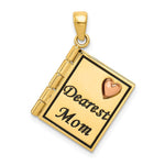 Load image into Gallery viewer, 14K Two-tone Gold Dearest Mom Book Pendant