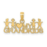 Load image into Gallery viewer, 14K Yellow Gold I Love My Grandkids Charm Pendants