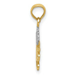 Load image into Gallery viewer, 14K Yellow Gold & Rhodium Polished Princess with Crown Pendant