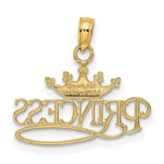 Load image into Gallery viewer, 14K Yellow Gold & Rhodium Polished Princess with Crown Pendant