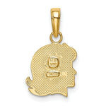 Load image into Gallery viewer, 14K Yellow Gold Girl Engravable Charm 12mm width