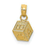 Load image into Gallery viewer, 14K Yellow Gold Baby Block Charm Pendant