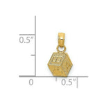 Load image into Gallery viewer, 14K Yellow Gold Baby Block Charm Pendant