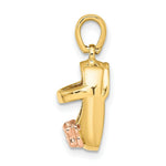 Load image into Gallery viewer, 14K Two-Tone Gold Baby Shoe Charm Pendant