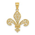 Load image into Gallery viewer, 14K Yellow Gold Filigree Fleur de Lis Pendant