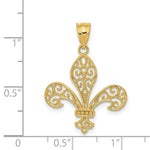 Load image into Gallery viewer, 14K Yellow Gold Filigree Fleur de Lis Pendant