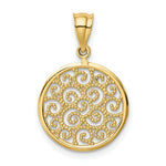 Load image into Gallery viewer, 14K Yellow Gold Filigree Round Pendant