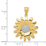 Load image into Gallery viewer, 14K Yellow Gold & Rhodium Sunflower Pendant