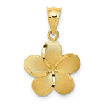 Load image into Gallery viewer, 14K Yellow Gold Diamond-cut Plumeria Pendant