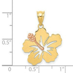 Load image into Gallery viewer, 14K Yellow Gold Yellow & Rose Gold Hibiscus Flower Pendant