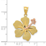 Load image into Gallery viewer, 14K Two-tone Gold Yellow Rose Hibiscus Charm