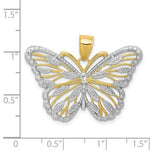 Load image into Gallery viewer, 14K Yellow Gold and Rhodium Butterfly Pendant