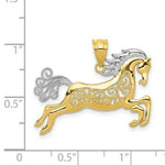 Load image into Gallery viewer, 14K Yellow Gold & Rhodium Filigree Horse Pendant