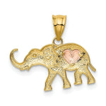 Load image into Gallery viewer, 14K Yellow Gold Yellow & Rose Gold Elephant w/Heart Charm